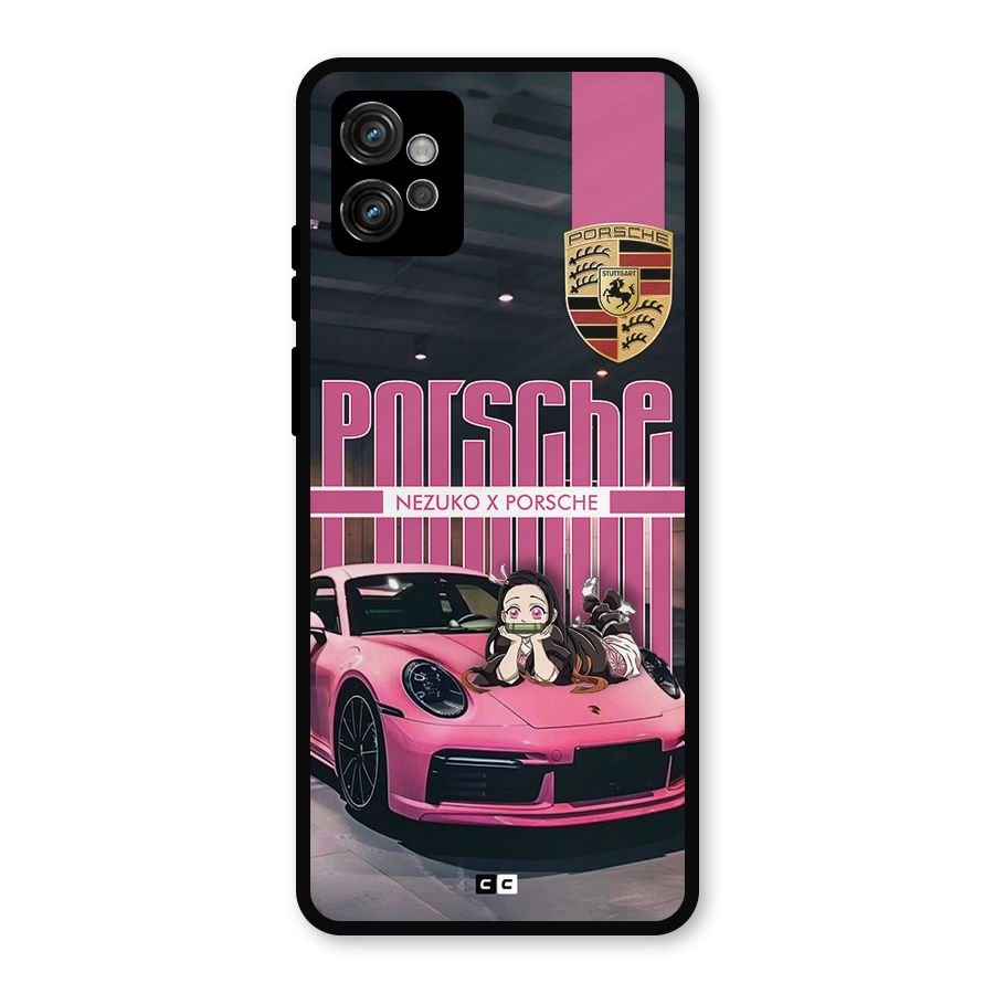 Bubble Race Car Metal Back Case for Moto G32