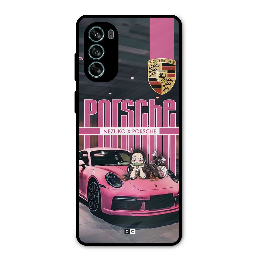 Bubble Race Car Metal Back Case for Moto G62