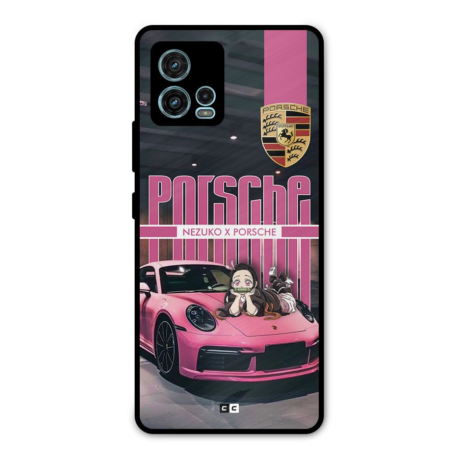 Bubble Race Car Metal Back Case for Moto G72