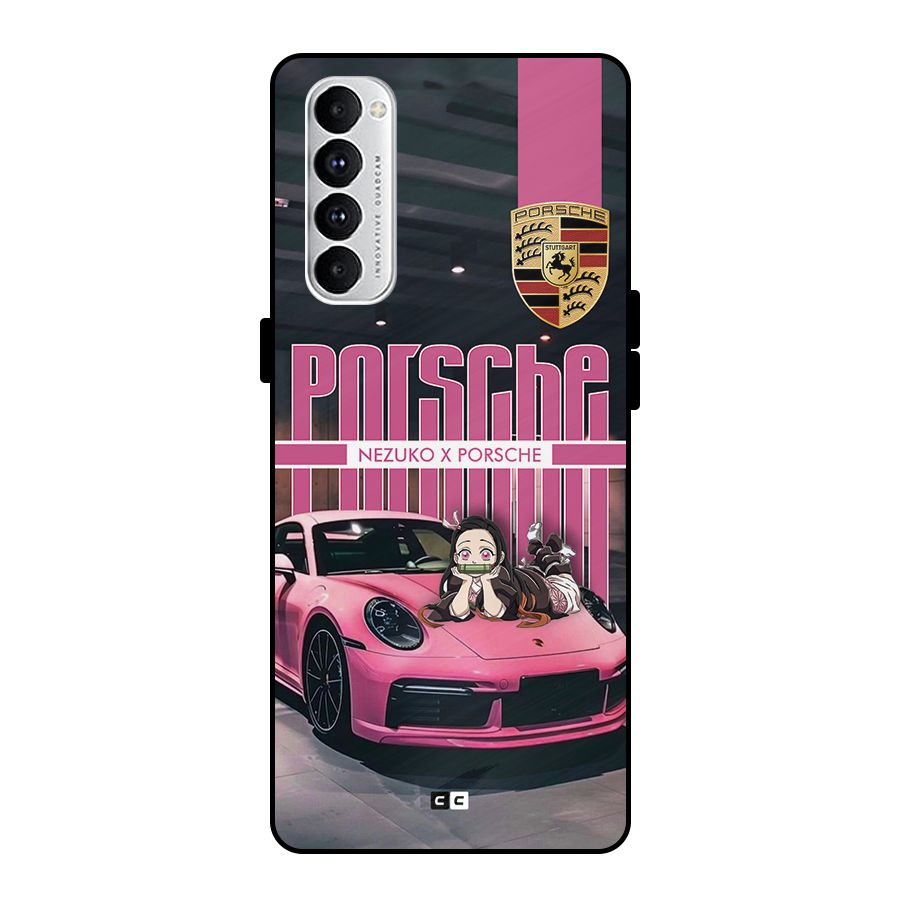 Bubble Race Car Metal Back Case for Oppo Reno4 Pro