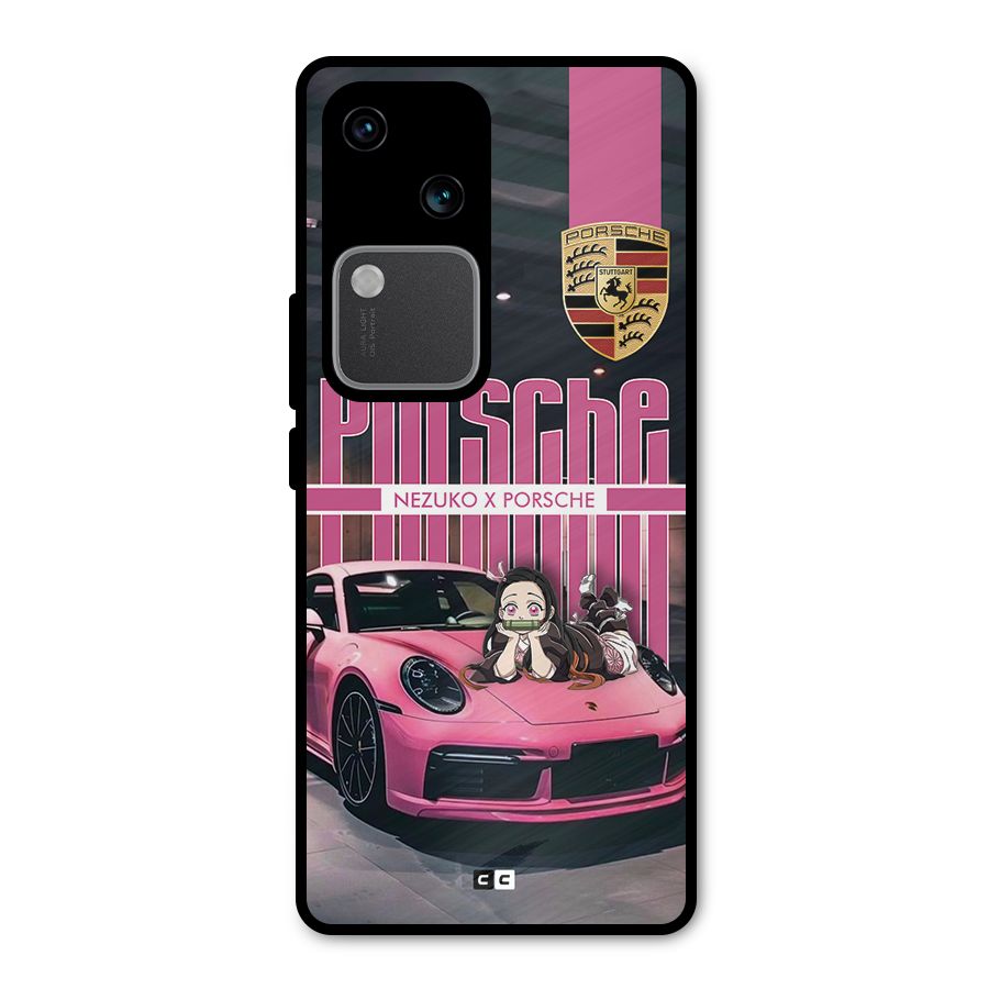 Bubble Race Car Metal Back Case for Vivo V30 Pro