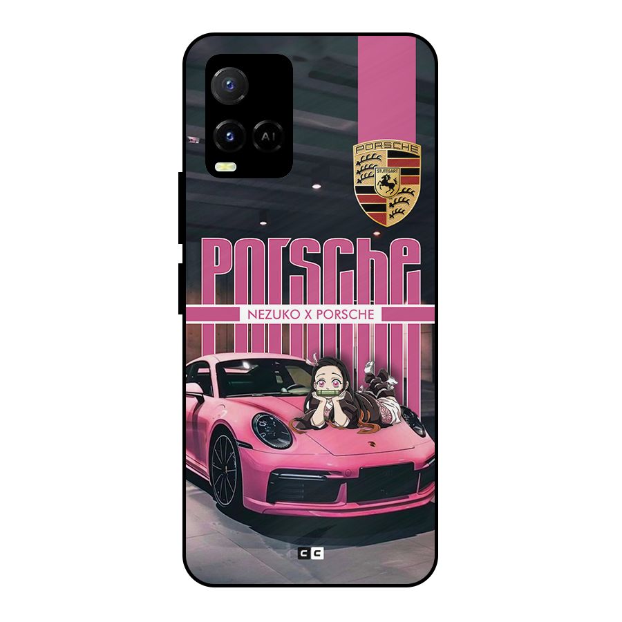 Bubble Race Car Metal Back Case for Vivo Y21G