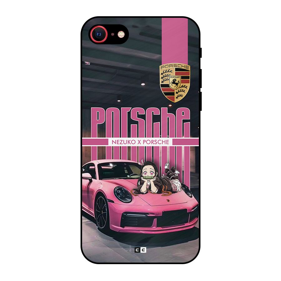 Bubble Race Car Metal Back Case for iPhone SE 2020