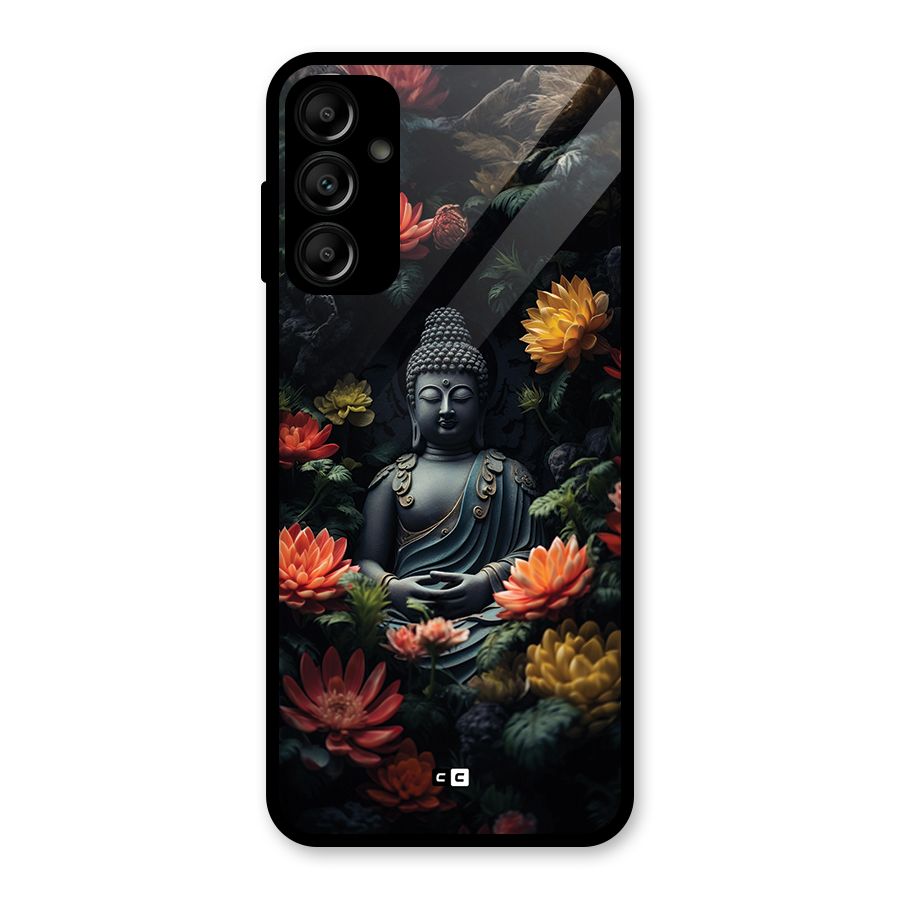 Buddha With Flower Glass Back Case for Galaxy A14 5G