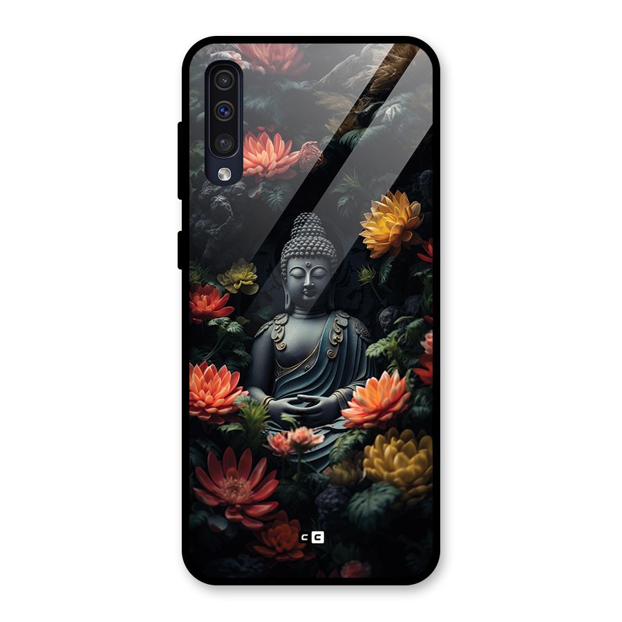 Buddha With Flower Glass Back Case for Galaxy A30s
