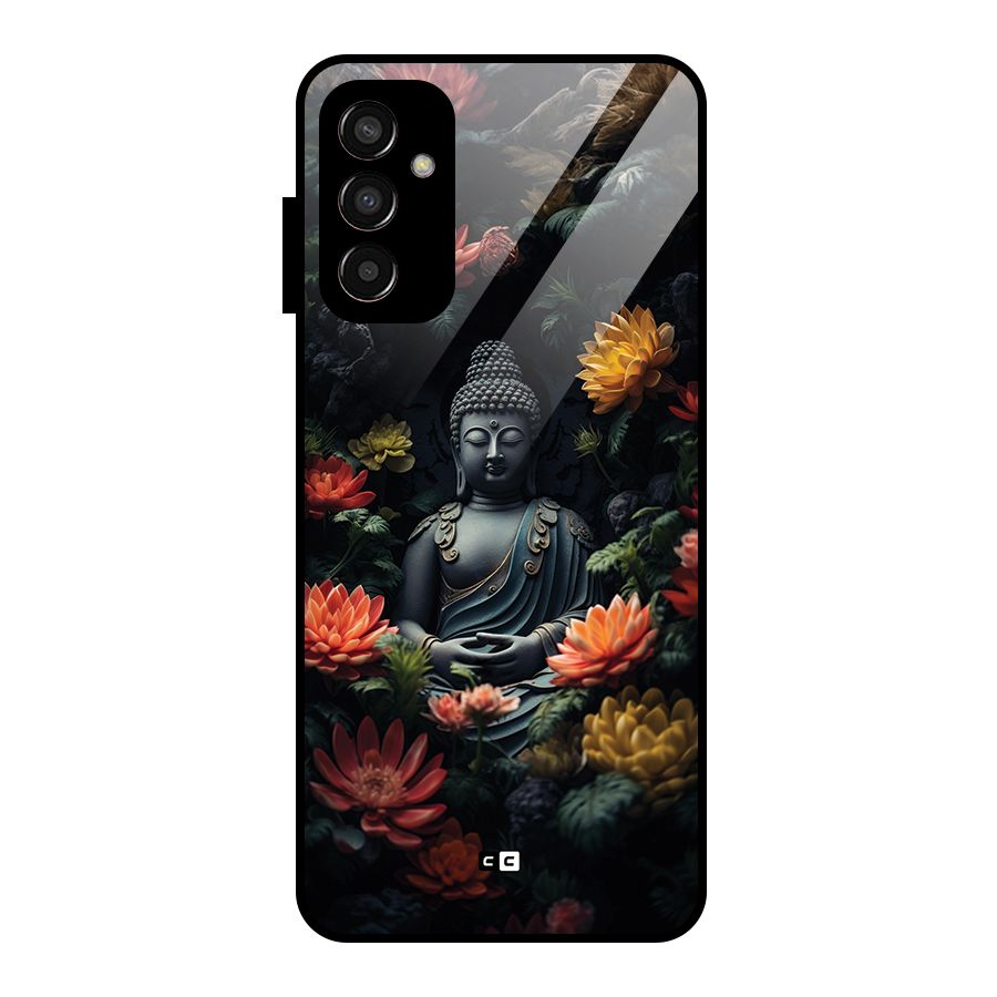 Buddha With Flower Glass Back Case for Galaxy F13