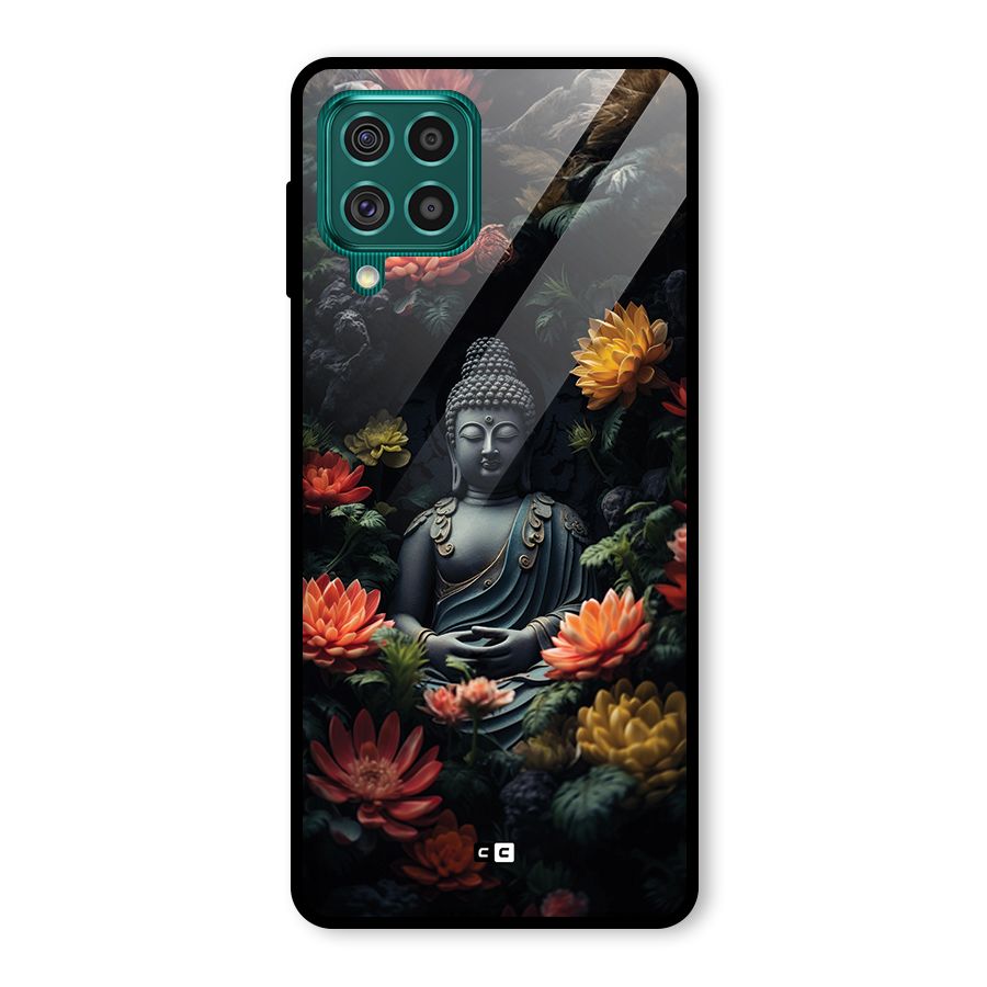 Buddha With Flower Glass Back Case for Galaxy F62