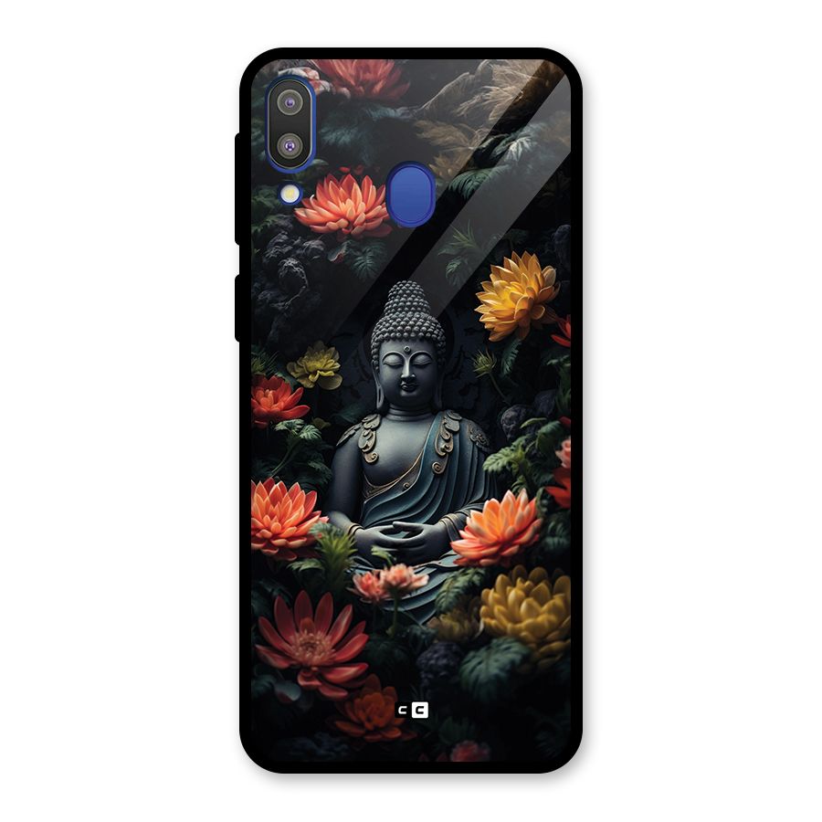 Buddha With Flower Glass Back Case for Galaxy M20