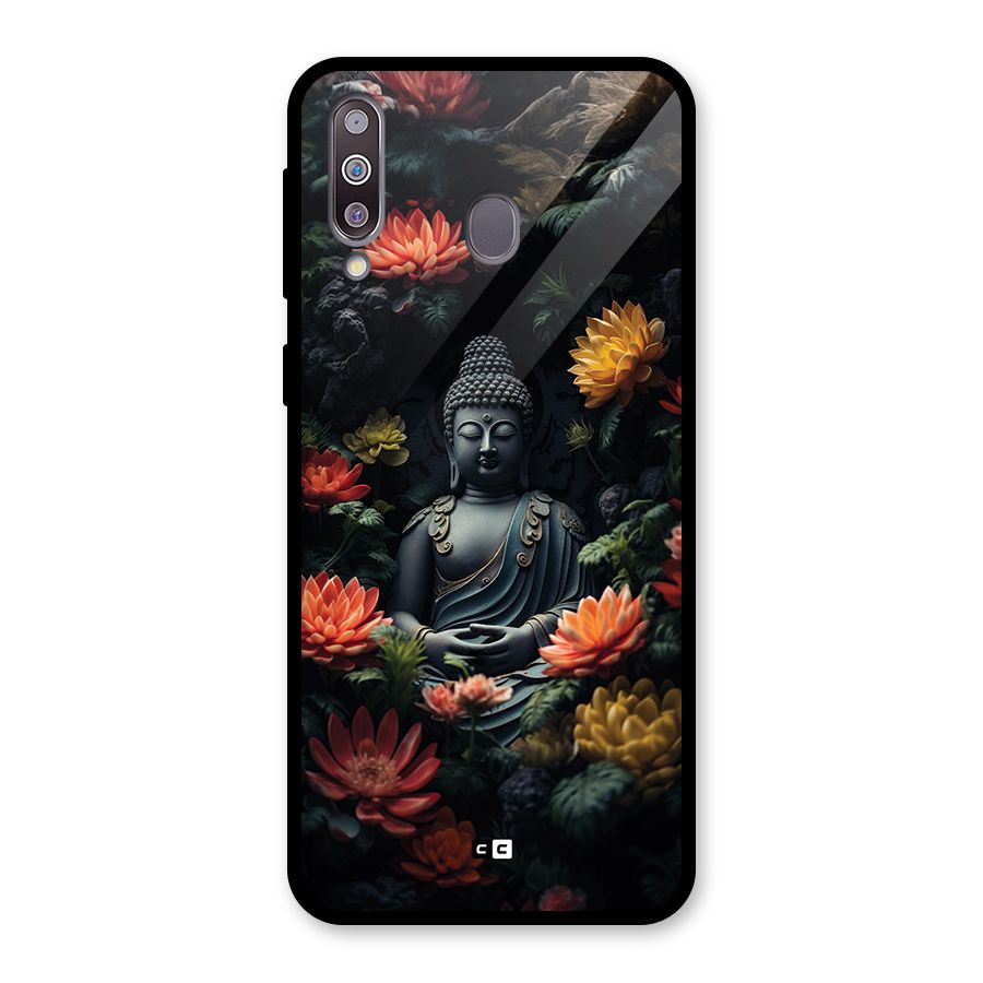 Buddha With Flower Glass Back Case for Galaxy M30