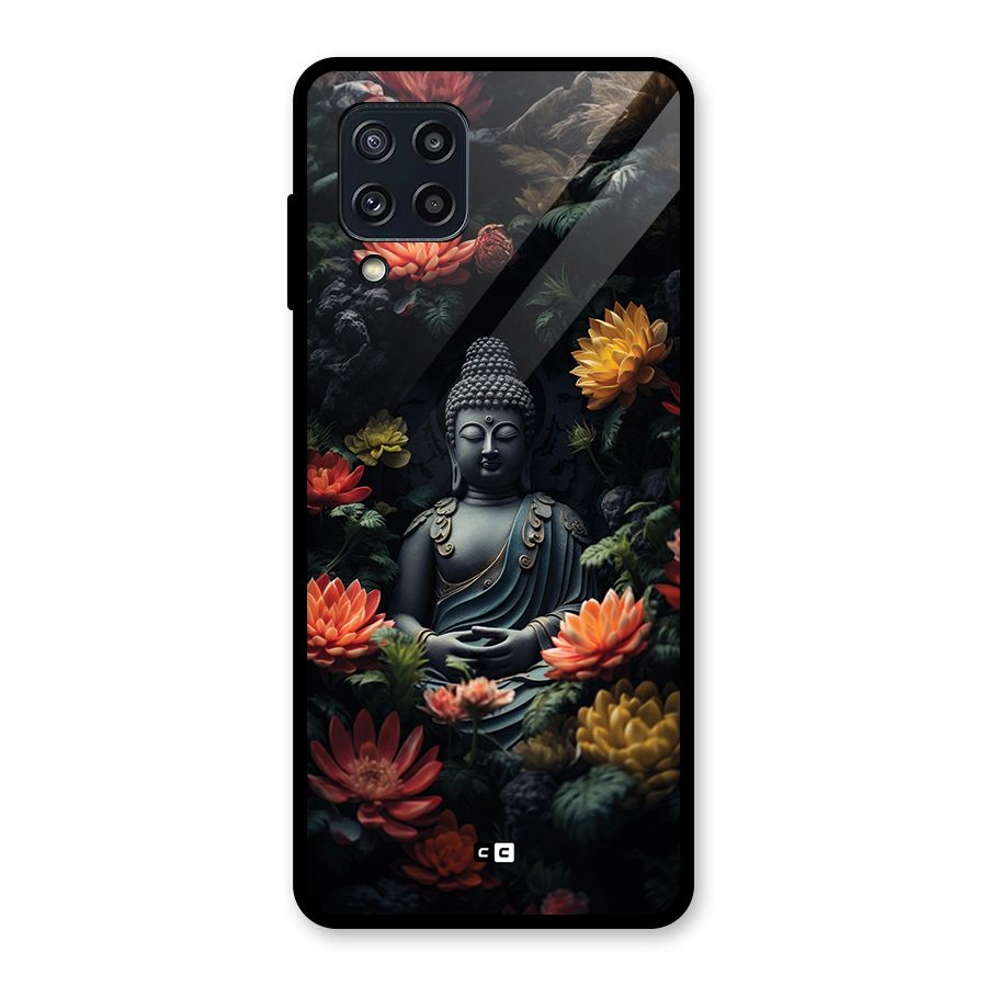 Buddha With Flower Glass Back Case for Galaxy M32