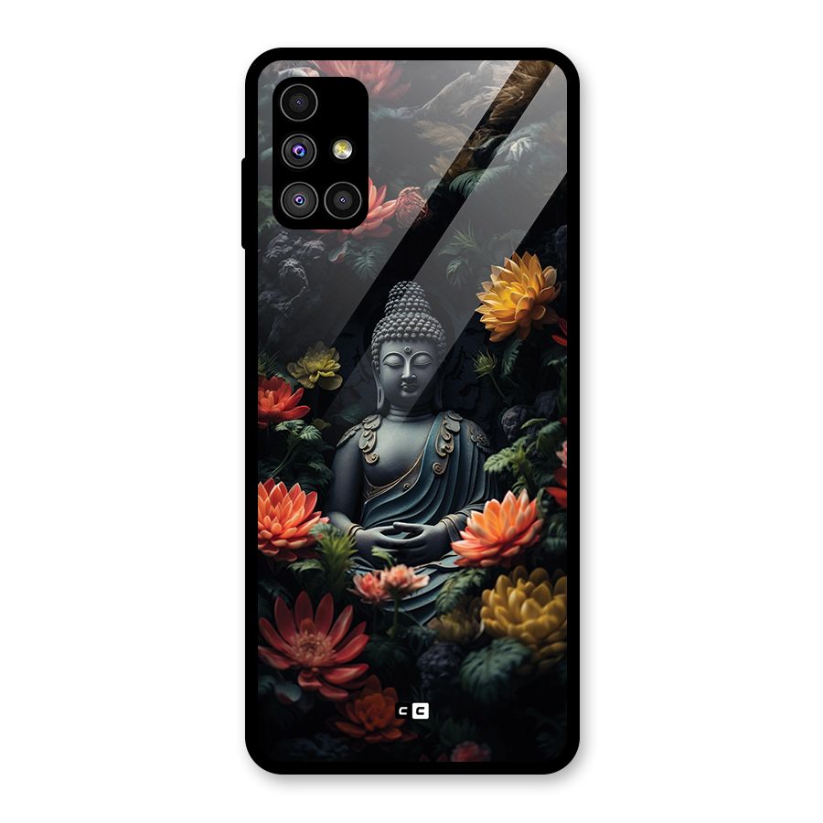 Buddha With Flower Glass Back Case for Galaxy M51