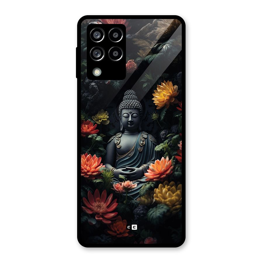 Buddha With Flower Glass Back Case for Galaxy M53 5G