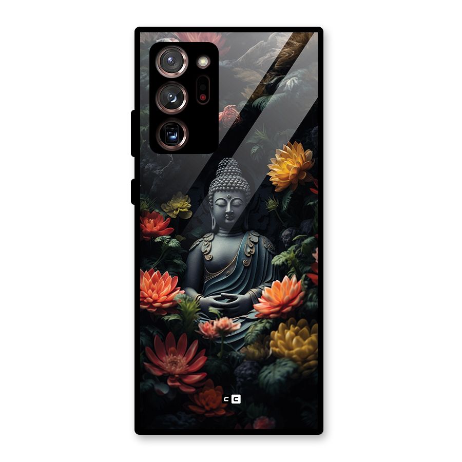 Buddha With Flower Glass Back Case for Galaxy Note 20 Ultra