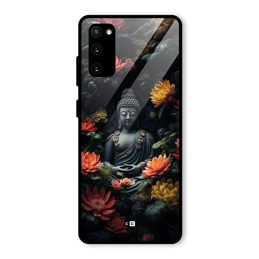 Buddha With Flower Glass Back Case for Galaxy S20 FE 5G