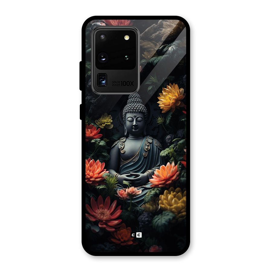 Buddha With Flower Glass Back Case for Galaxy S20 Ultra