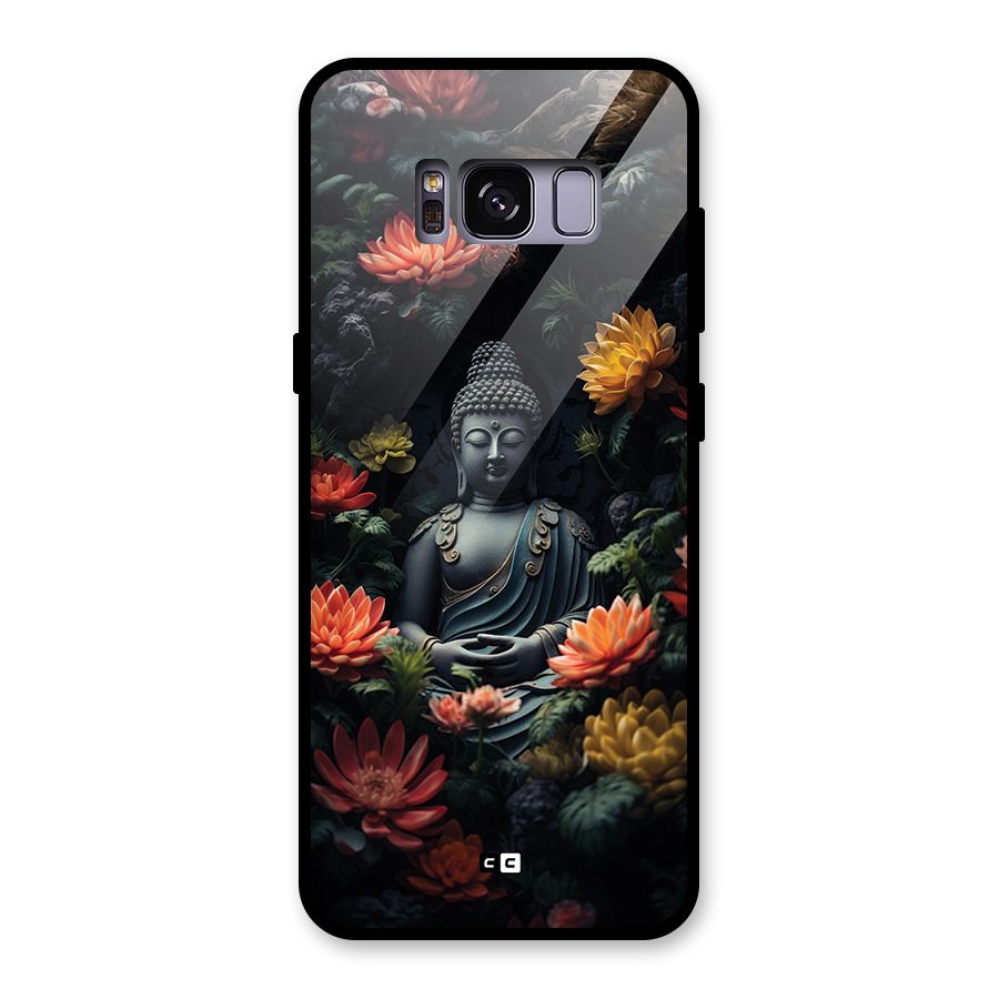 Buddha With Flower Glass Back Case for Galaxy S8