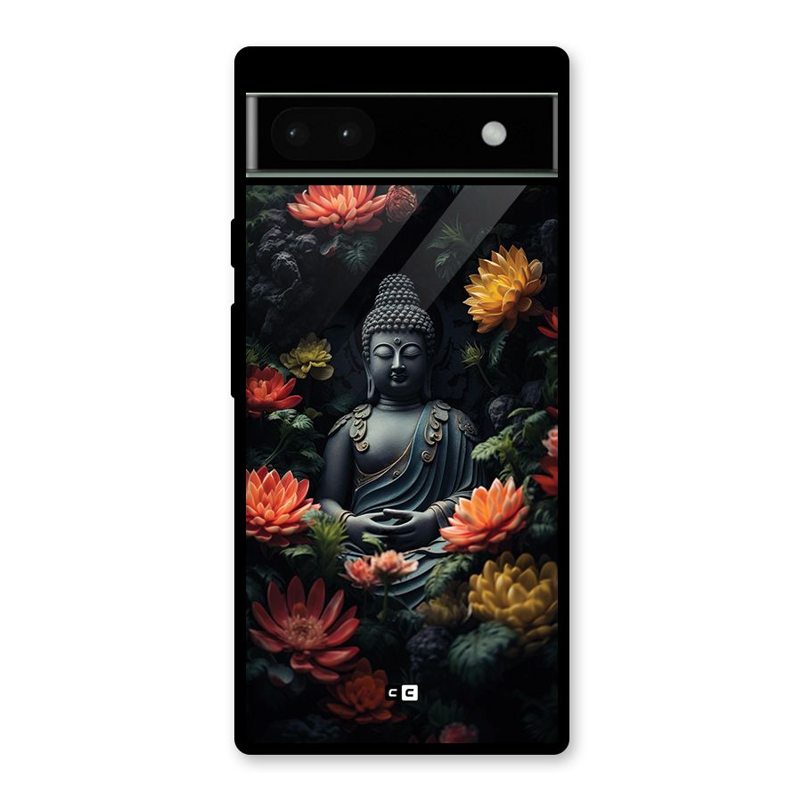 Buddha With Flower Glass Back Case for Google Pixel 6a