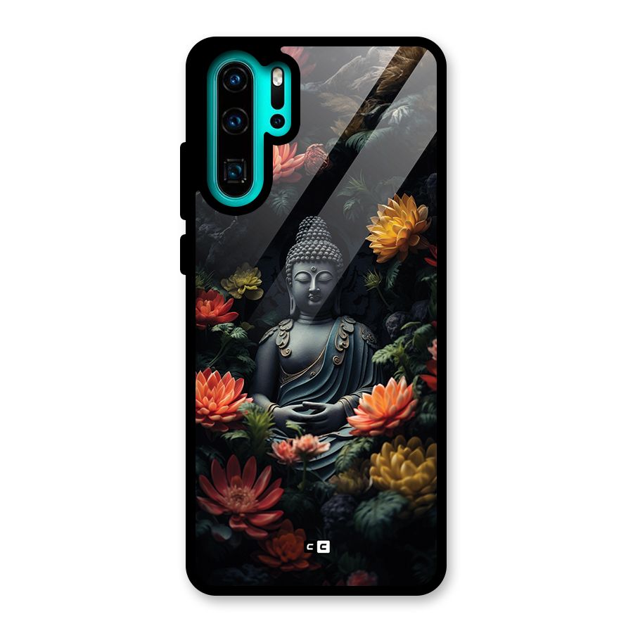 Buddha With Flower Glass Back Case for Huawei P30 Pro