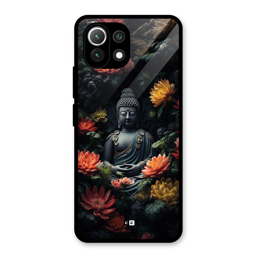 Buddha With Flower Glass Back Case for Mi 11 Lite