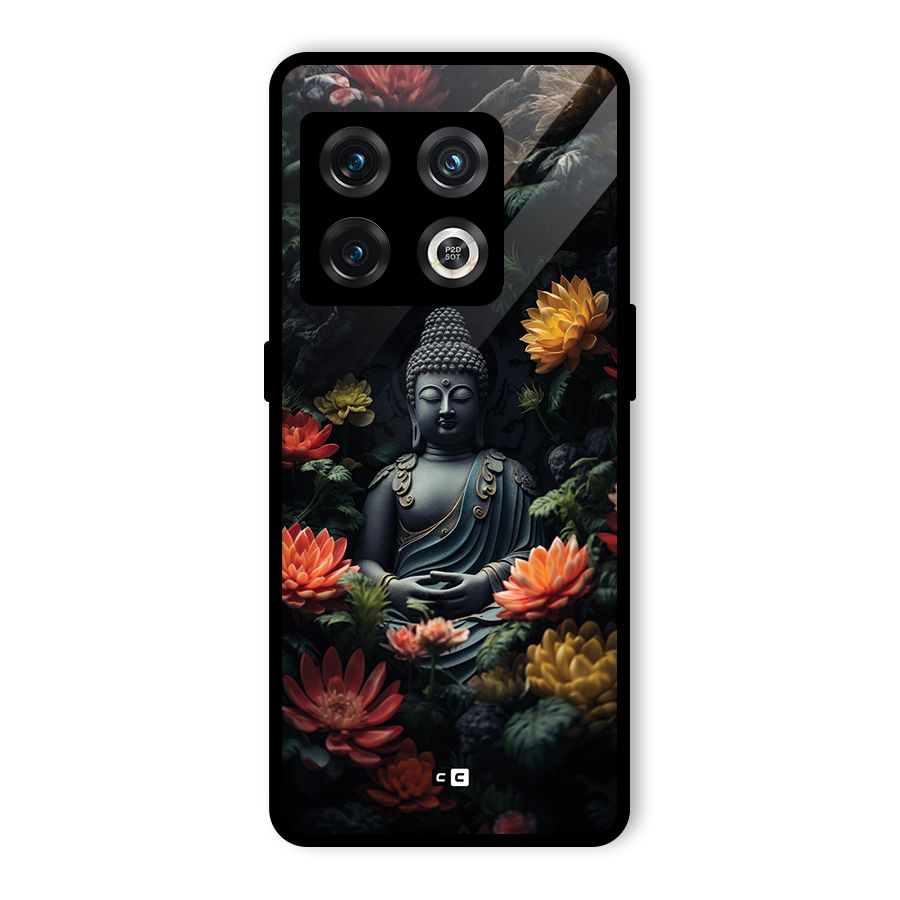 Buddha With Flower Glass Back Case for OnePlus 10 Pro 5G