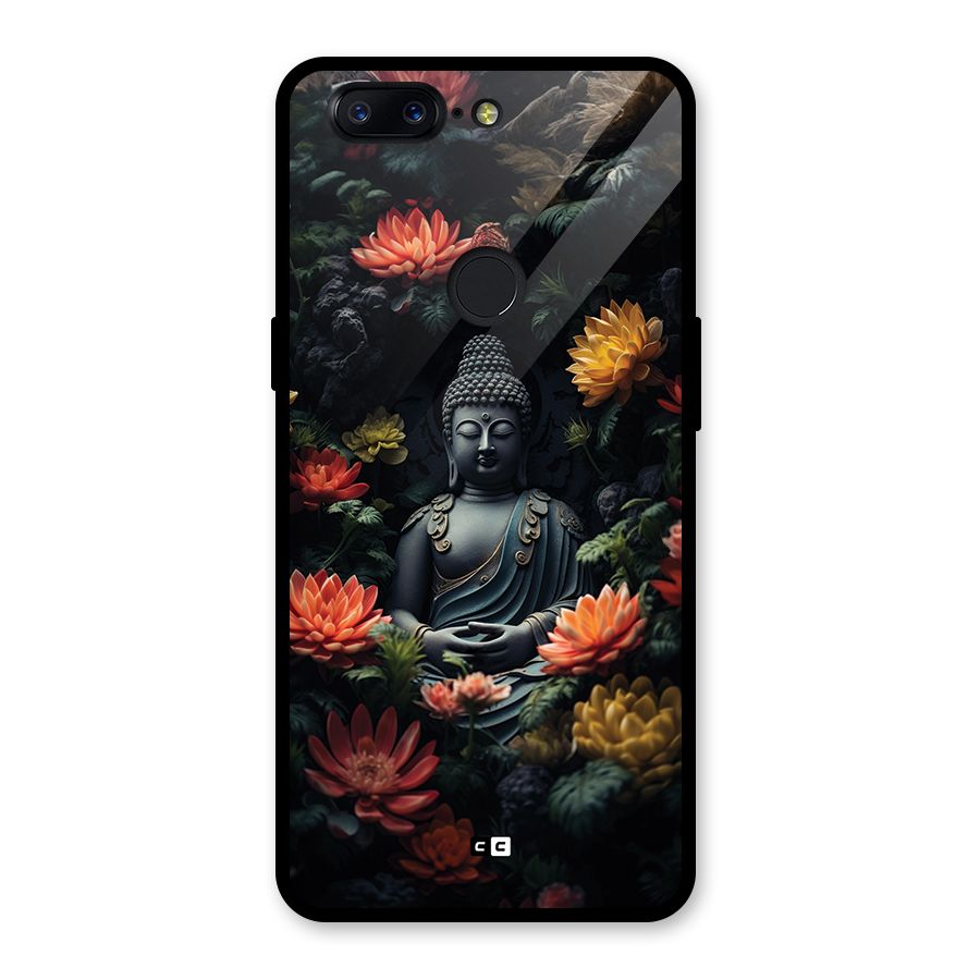 Buddha With Flower Glass Back Case for OnePlus 5T