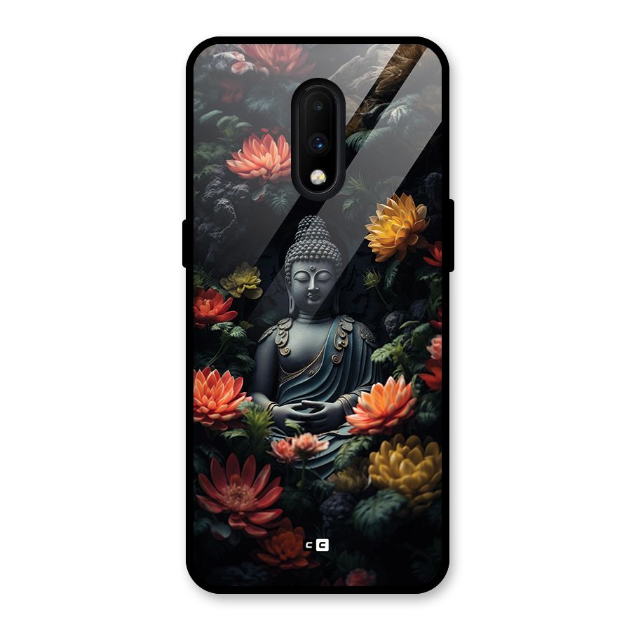 Buddha With Flower Glass Back Case for OnePlus 7