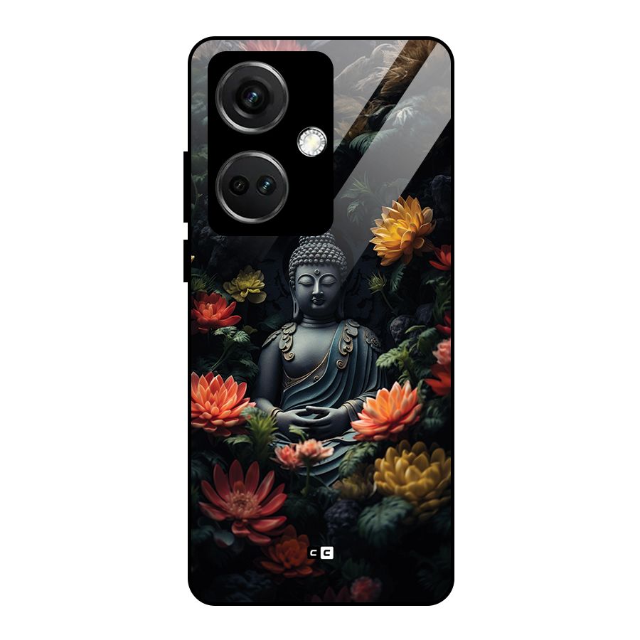 Buddha With Flower Glass Back Case for OnePlus Nord CE 3 5G