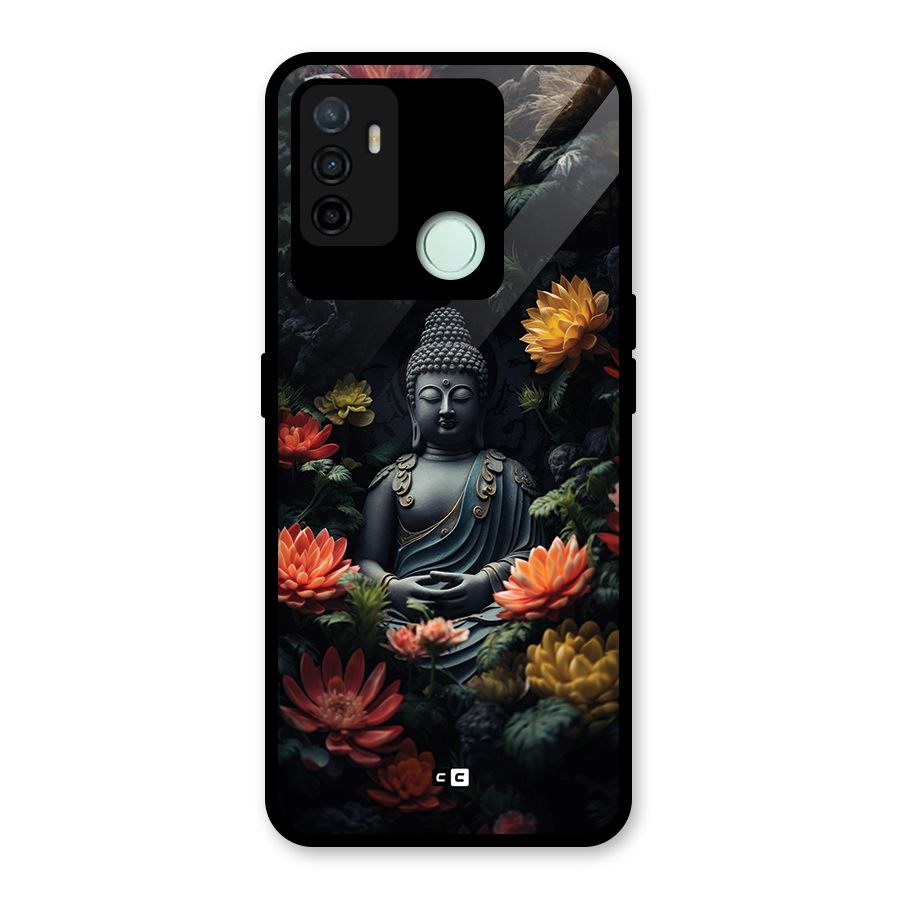 Buddha With Flower Glass Back Case for Oppo A53