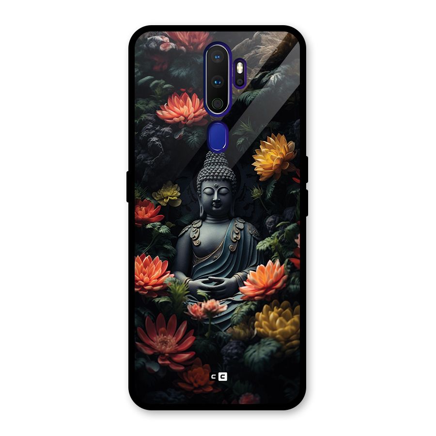 Buddha With Flower Glass Back Case for Oppo A9 (2020)