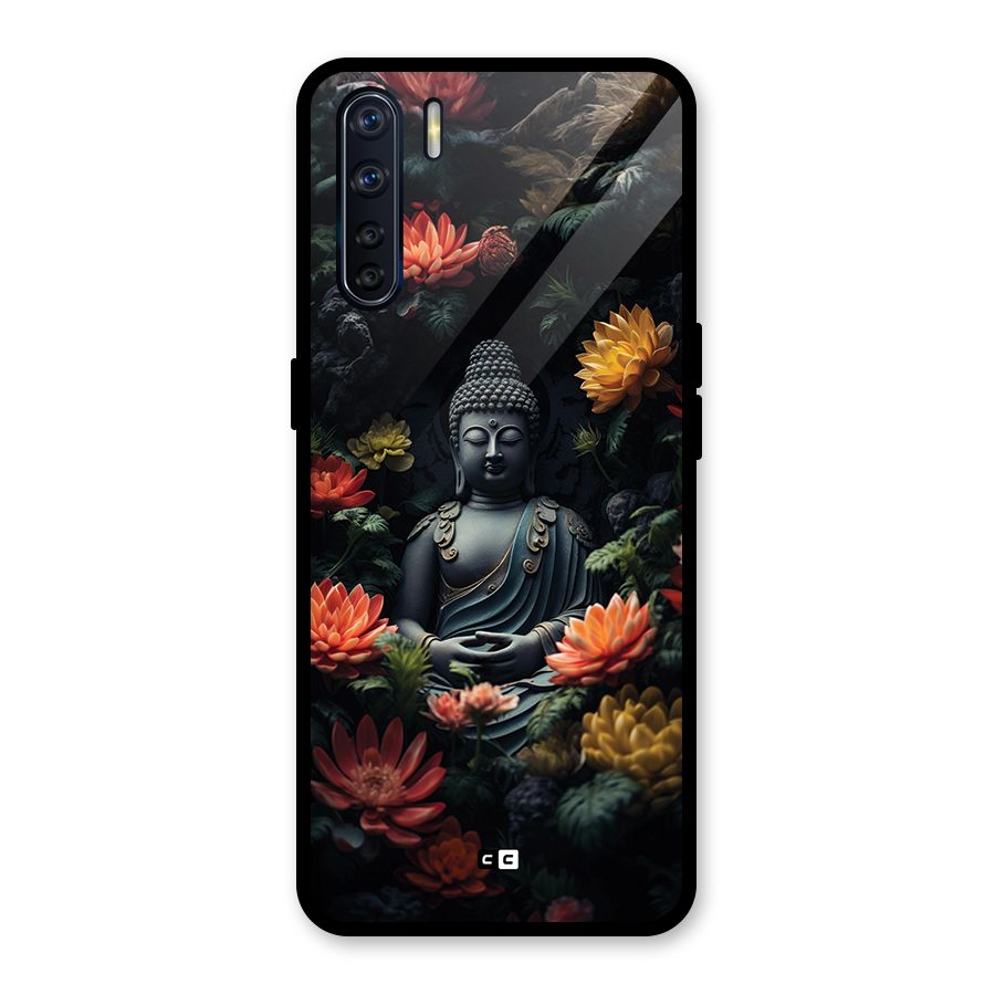 Buddha With Flower Glass Back Case for Oppo F15