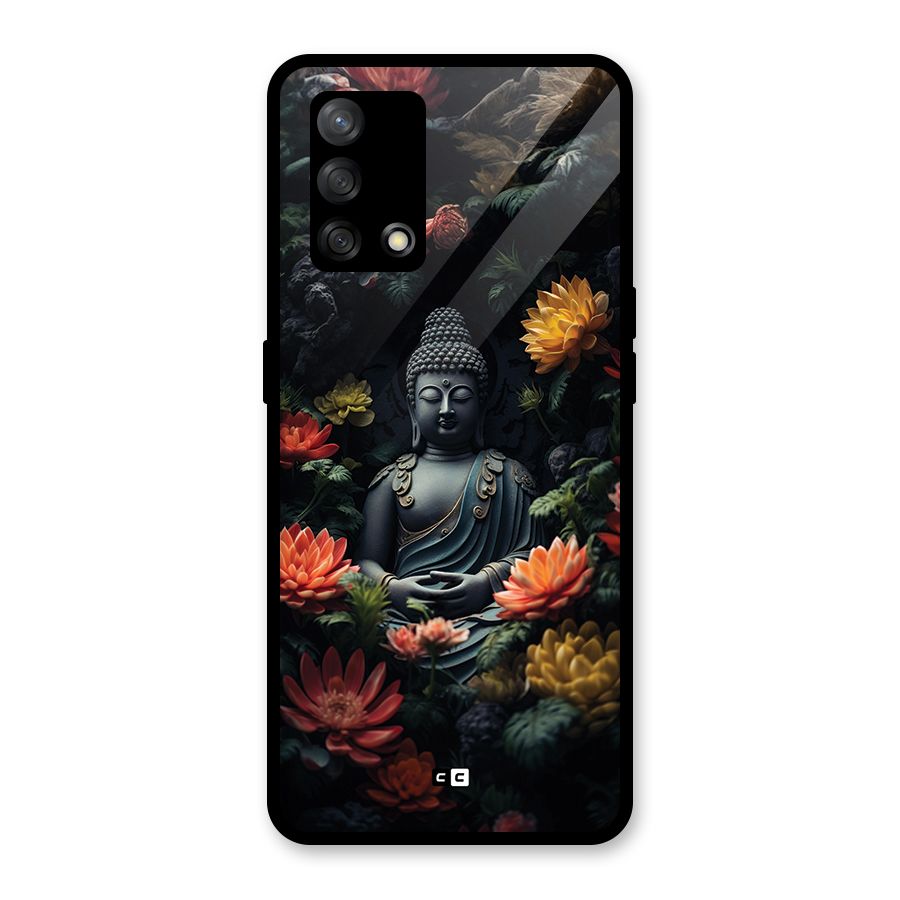 Buddha With Flower Glass Back Case for Oppo F19