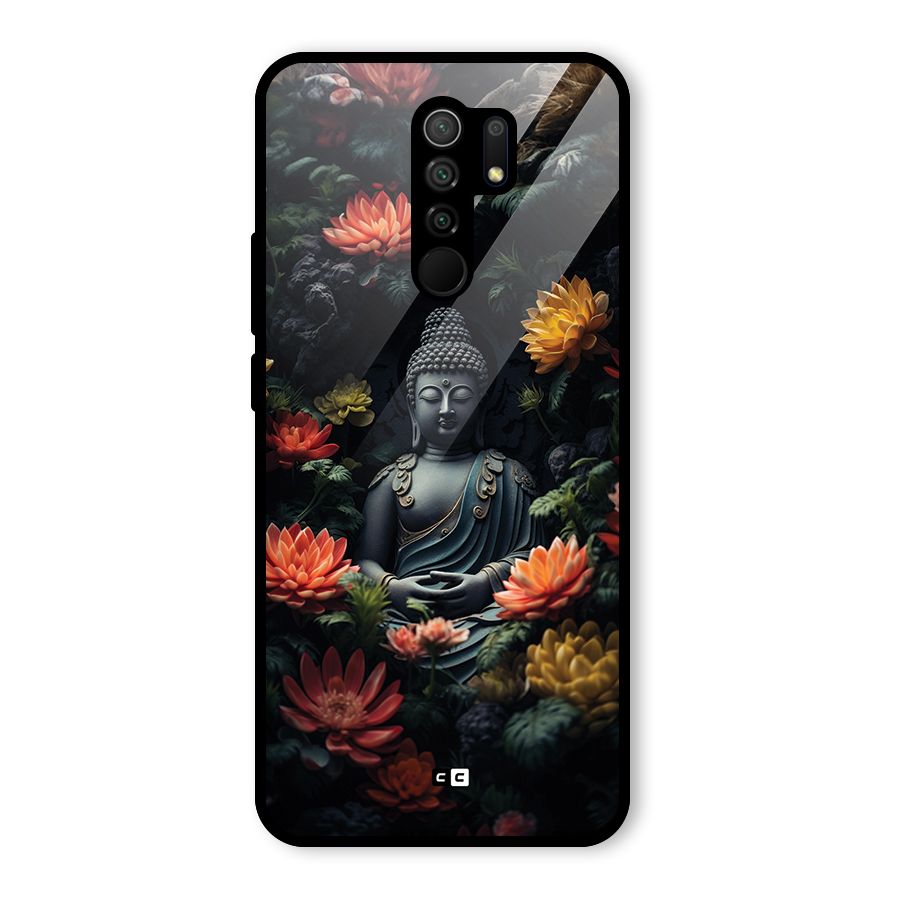 Buddha With Flower Glass Back Case for Poco M2