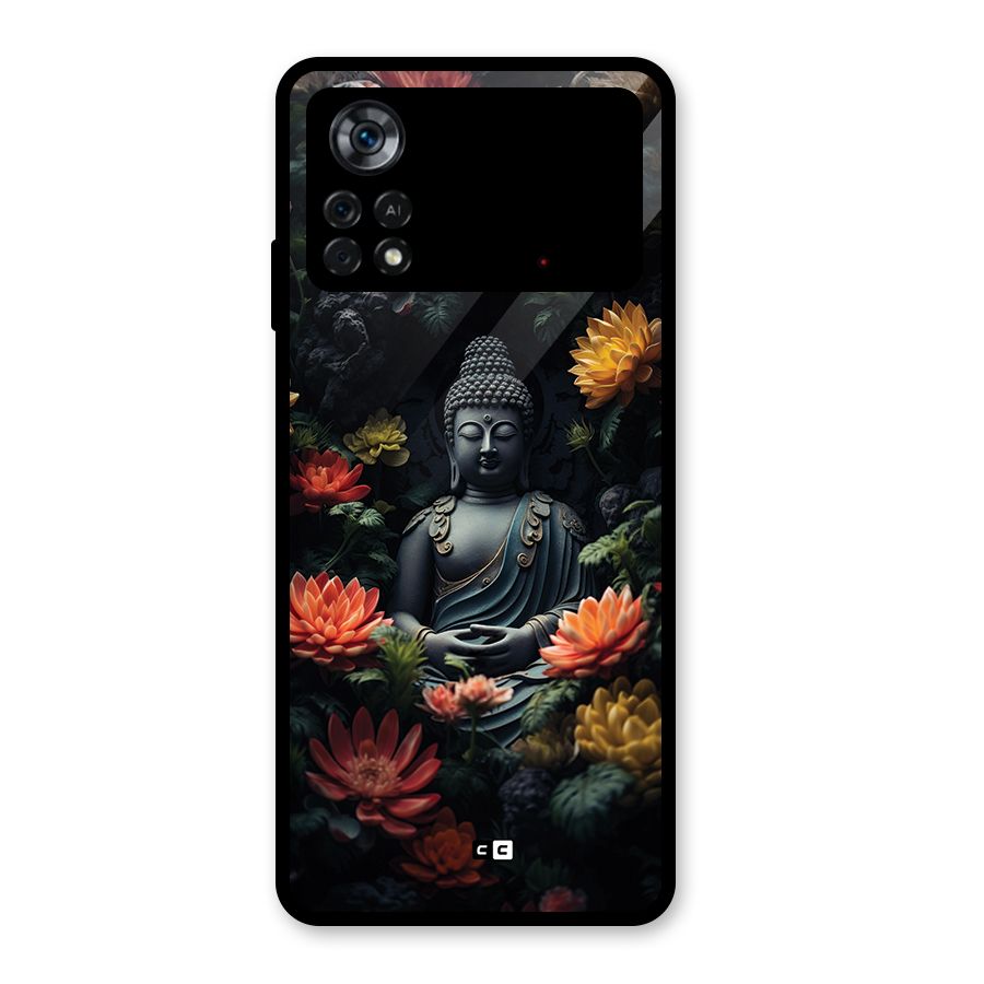 Buddha With Flower Glass Back Case for Poco X4 Pro 5G