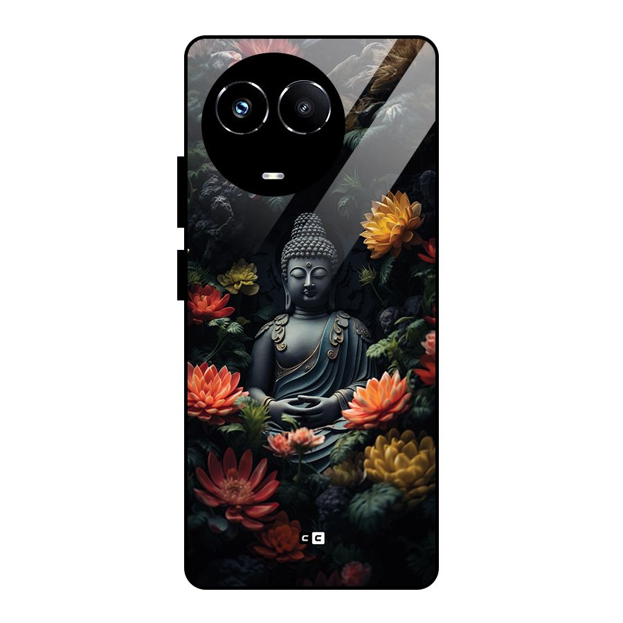 Buddha With Flower Glass Back Case for Realme 11X