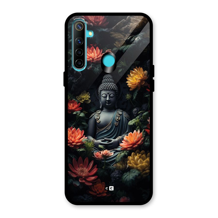 Buddha With Flower Glass Back Case for Realme 5i