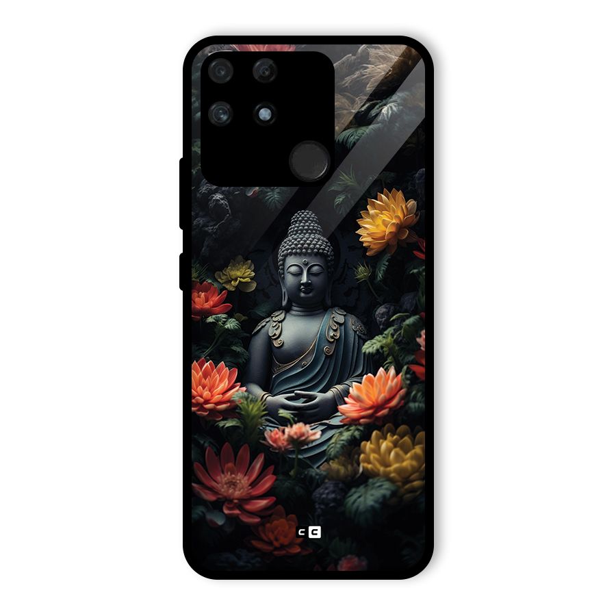 Buddha With Flower Glass Back Case for Realme Narzo 50A