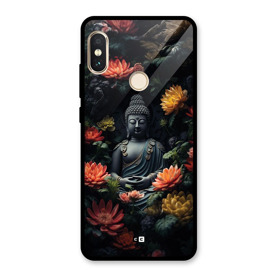 Buddha With Flower Glass Back Case for Redmi Note 5 Pro