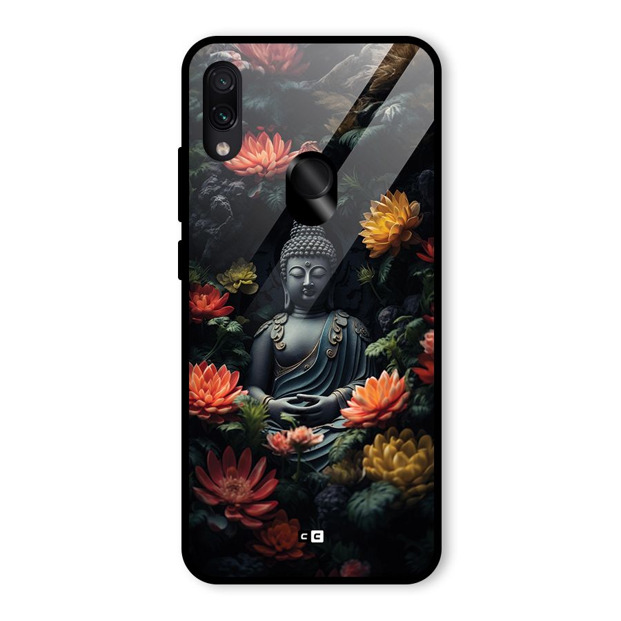 Buddha With Flower Glass Back Case for Redmi Note 7 Pro