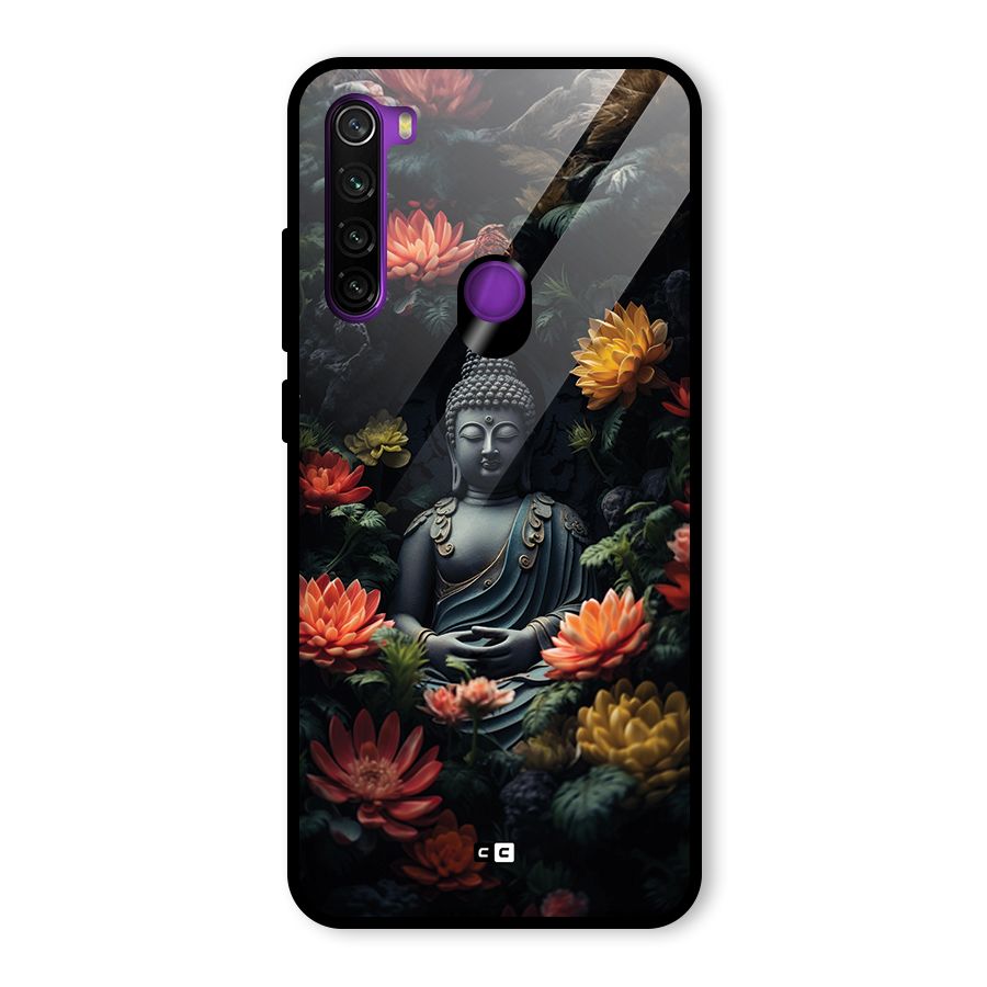 Buddha With Flower Glass Back Case for Redmi Note 8