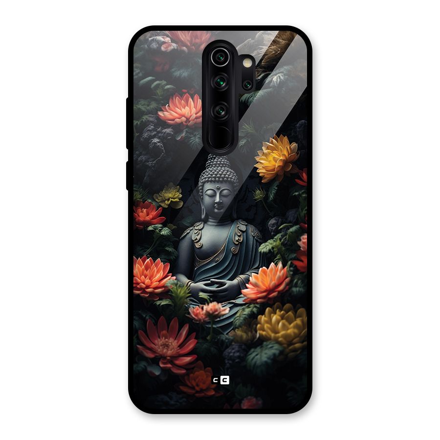 Buddha With Flower Glass Back Case for Redmi Note 8 Pro