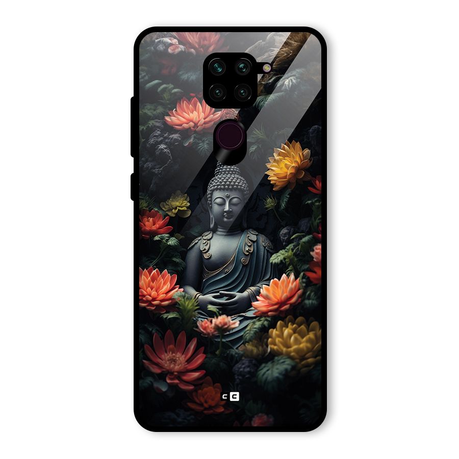 Buddha With Flower Glass Back Case for Redmi Note 9