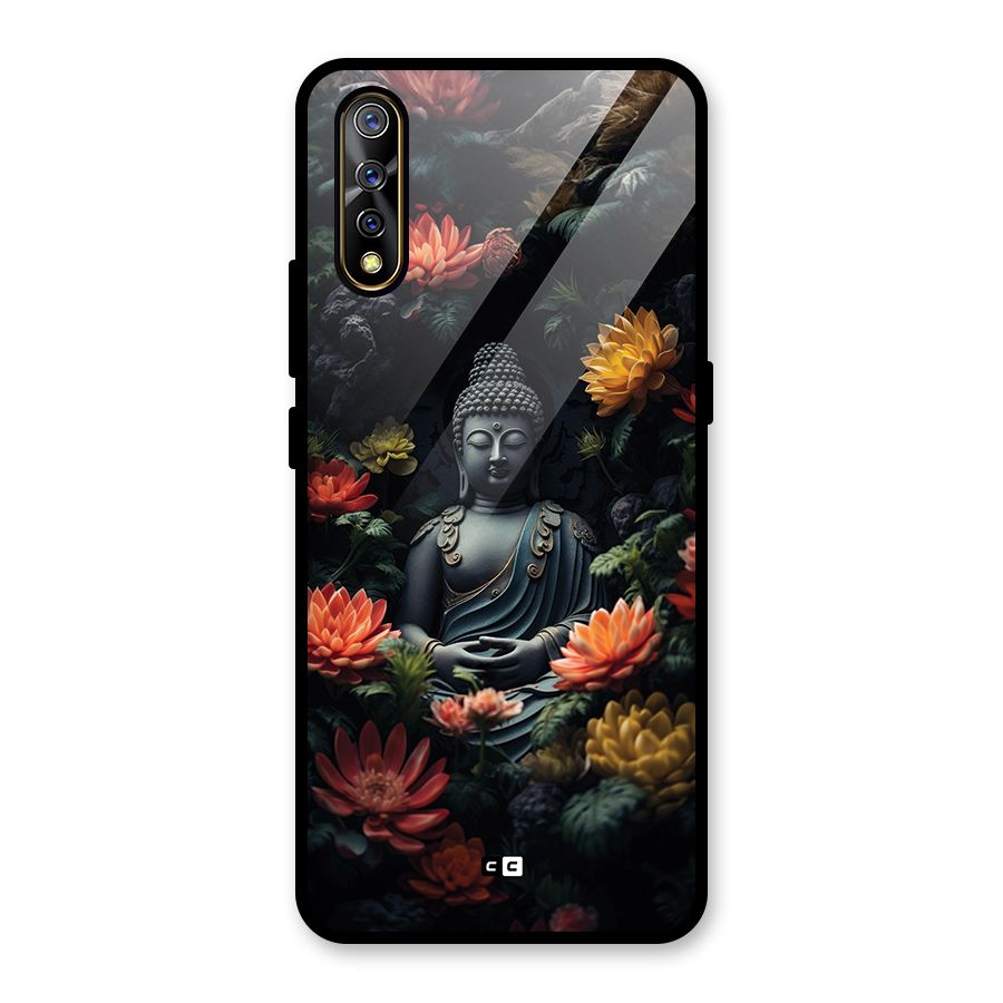 Buddha With Flower Glass Back Case for Vivo S1