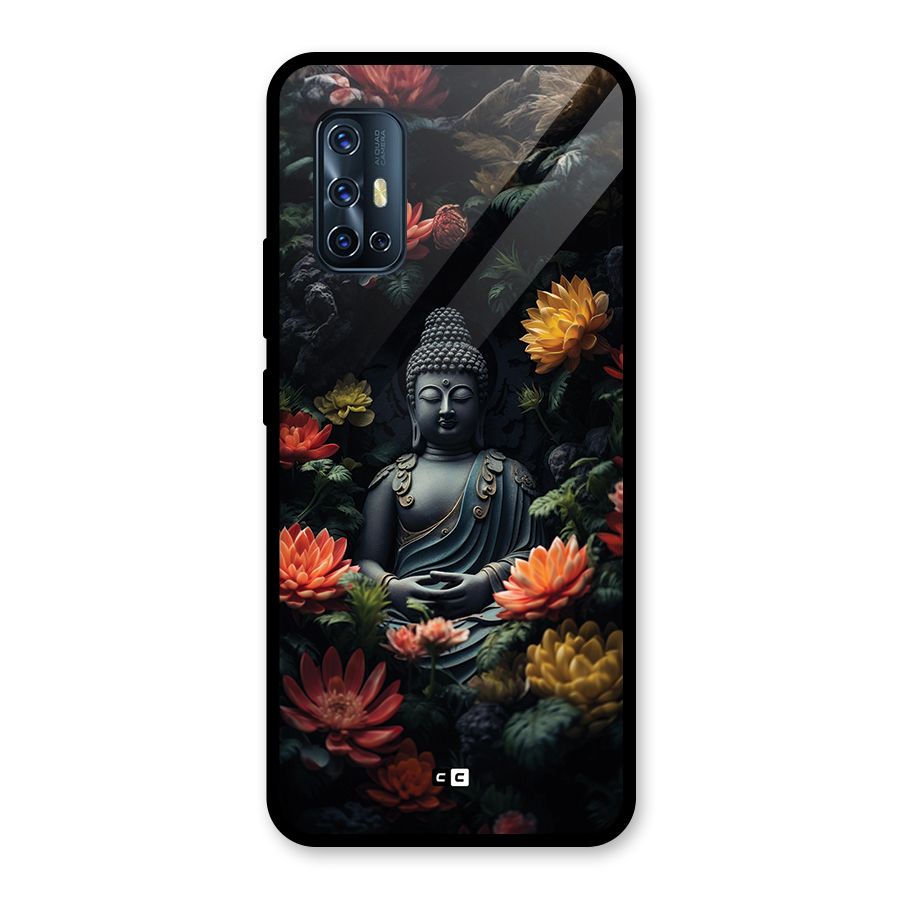 Buddha With Flower Glass Back Case for Vivo V17
