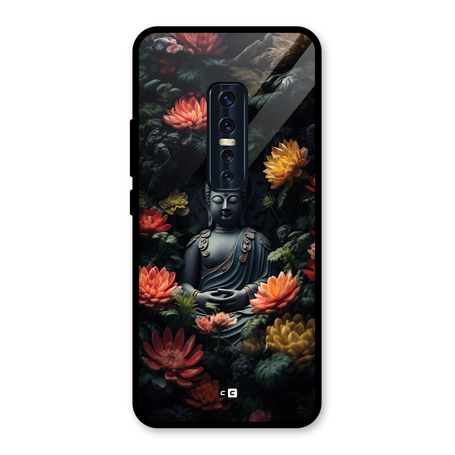 Buddha With Flower Glass Back Case for Vivo V17 Pro