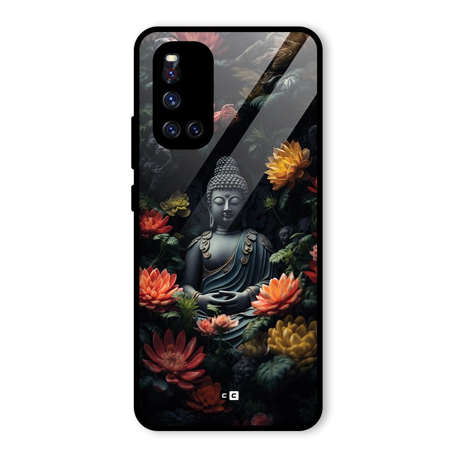Buddha With Flower Glass Back Case for Vivo V19