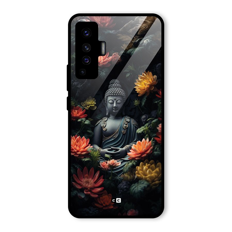 Buddha With Flower Glass Back Case for Vivo X50