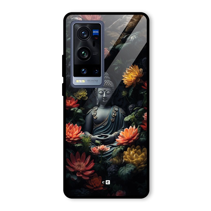 Buddha With Flower Glass Back Case for Vivo X60 Pro Plus