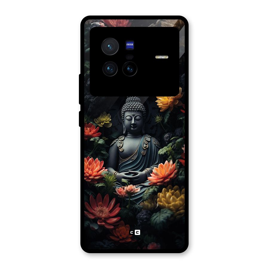 Buddha With Flower Glass Back Case for Vivo X80