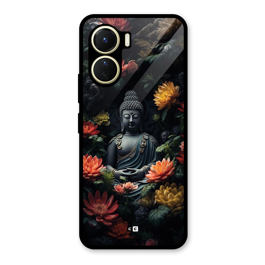 Buddha With Flower Glass Back Case for Vivo Y16