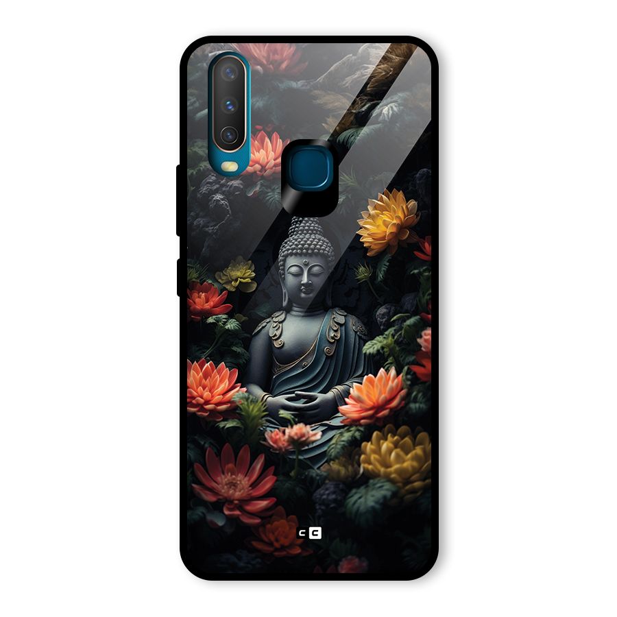 Buddha With Flower Glass Back Case for Vivo Y17